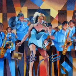 CONCERT TINA - huile sur toile 40 F