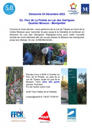 Affiche Du parc de la Pinède au Lac des Garrigues à Montpellier