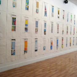 Paysage suspendu - 57 dessins à l'aquarelle 60x85cm, 2014, PAM, Muret - Françoise Maisongrande 