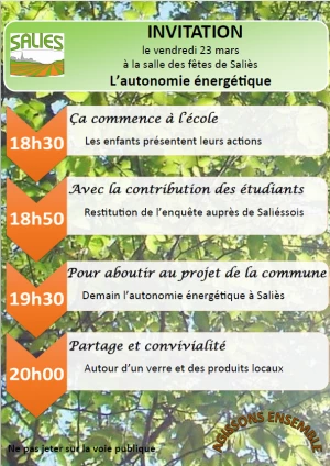 Affiche Autonomie énergétique à Saliès