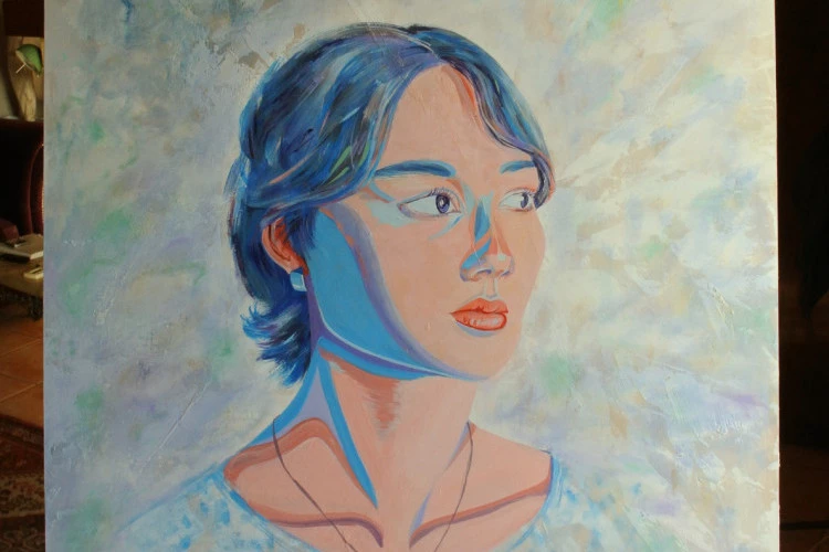 Linda - Huile sur bois, 59 x 93 cm