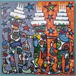 CAKE MEN - Toile 100x100