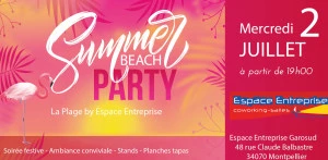 Affiche Summer Beach 2025 de l'Espace Entreprise