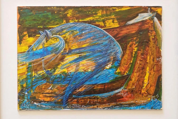 Crinière dans le mistral. - Acrylique