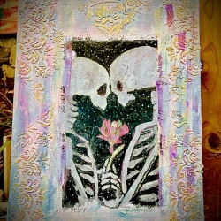 Amor mortalis - Oeuvre mixte, texture, encres, patine.Inspiration libre et poétique