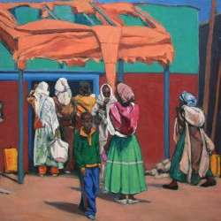 Couleurs d'Ethiopie - Huile sur toile - Dimensions 73 x 100 cm - Annette Cunnac 