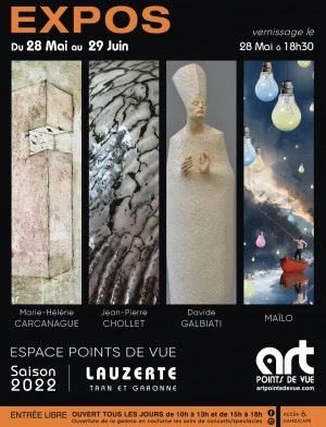 Affiche Exposition d'art contemporain Espace Points de Vue, Lauzerte