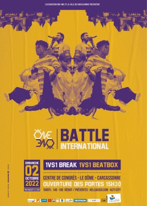 Affiche One-One Battle International 2022 - Battles de danse hip hop et human beatbox
