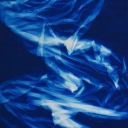 Drapé - Cyanotype sur toile, 162 x 114 cm