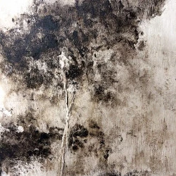 Avec les pins, à Uzès. Détail. - Triptyque, acrylique sur toile. 145x120 - Catherine Stoll-Simon 