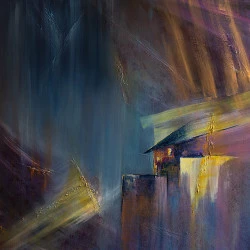 Le dernier bastion - huile sur toile, au pinceau, 80x80, 2018