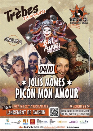 Affiche PICON MON AMOUR + JOLIS MÔMES - Concerts Lancement de saison 2025/2026