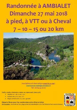 Affiche Randonnée à pied, à VTT ou à cheval 