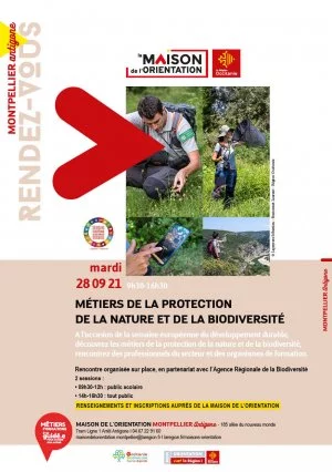 Affiche Métiers de la protection de la nature et de la biodiversité