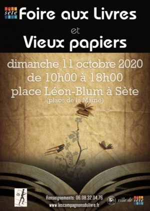 Affiche Foire aux livres et vieux papiers avec témathique