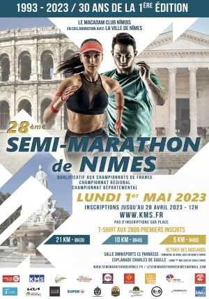 Affiche 28ème Semi-Marathon de Nîmes