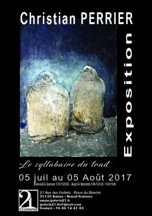 Affiche Exposition du Peintre Christian Perrier à la Galerie 21 Toulouse Balma