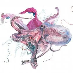 Pieusidus - Aquarelles, encre de chine et photo, 50x70 cm, 2020 - Sonia Martin 