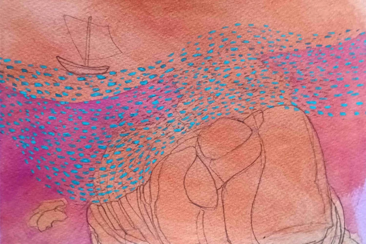 Racines Célestes - Grés émaillé, 2024 - lm 