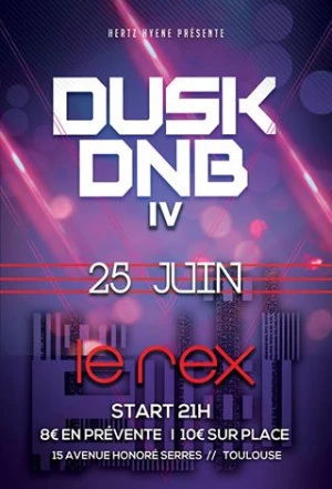 Affiche DUSK DNB IV Soirée Drum and Bass