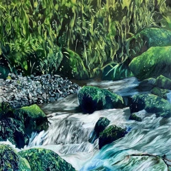 Gourgue 2 - huile sur toile, 100 x 80 cm, 2025 - Jade T. Raphaneau 