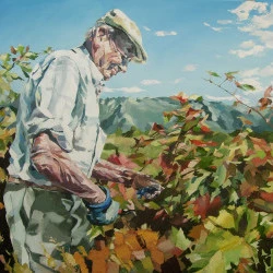 Lucien et le Caroux - huile sur toile -80cm-120cm- 2010