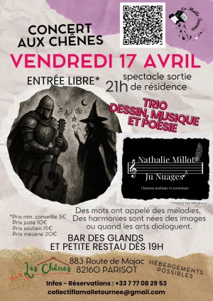 Affiche Sortie de résidence Poésie, Musique et Dessin