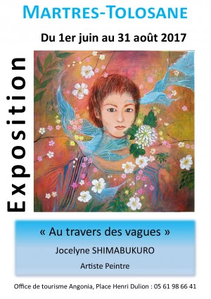 Affiche Exposition "Au travers des vagues" - Jocelyne SHIMABUKURO