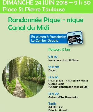 Affiche Randonnée pique-nique Canal du Midi Toulouse