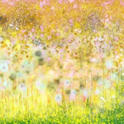 Secret de jardin - Peinture sur tablette digitale, Edition Fine Art 50 cm x 76 cm, 2020