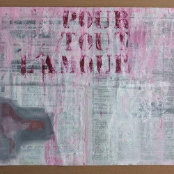 sans titre, 2020 - collage et huile sur papier journal, 64x47cm, 2020 - S. Got 