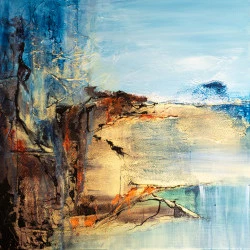 Mangrove - Collage et acrylique sur toile, 60x60, 2020