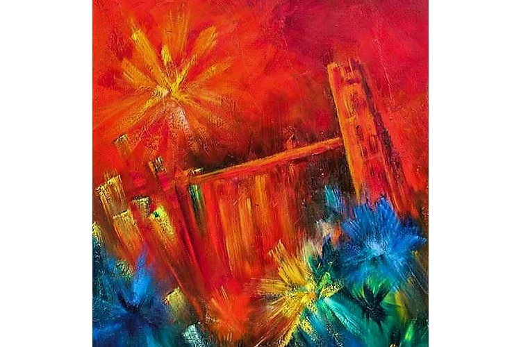 Saint Cécile d'Albi - huile sur toile 10F - 720 € 