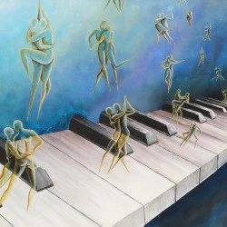 Piano Piano - acrylique sur toile, 70x50 cm, 2015, Laure Vieusse, oeuvre unique signée