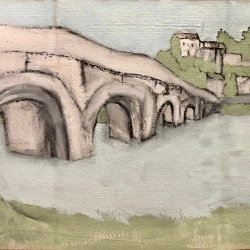 Vieux pont - Acrylique sur toile marouflée sur carton 57*37 2023