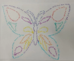 Affiche LES ATELIERS ENFANTS : Les petits bibliophiles / calligramme