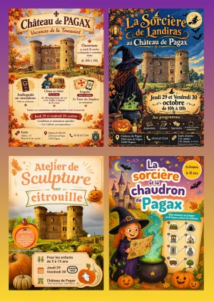 Affiche Vacances de la Toussaint et Halloween au Château de Pagax