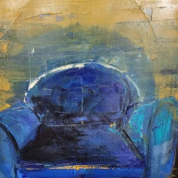 LE FAUTEZUIL BLEU - HUILE SUR TOILE