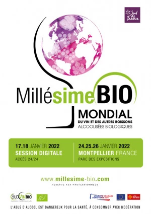 Affiche Millesime Bio 2022 : le mondial du vin biologique revient en force en 2022 