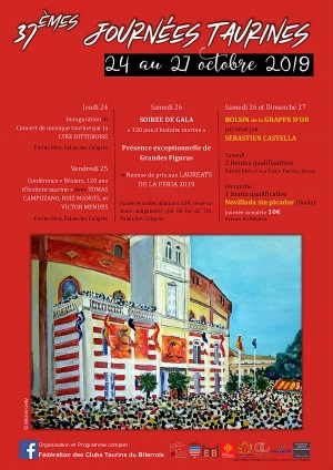 Affiche 37emes JOURNÉES TAURINES du BITERROIS