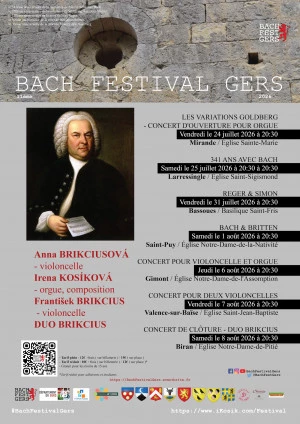 Affiche 11ème BACH FESTIVAL GERS 2026 - Concert REGER & SIMON à Bassoues