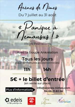 Affiche Visites théâtralisées - Panique à Nemausus !
