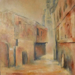 Vue sur cathédrale - acrylique sur toile