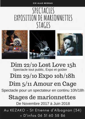 Affiche Spectacles, stages et expositions de marionnettes dans les Hauts Cantons de l'Hérault 