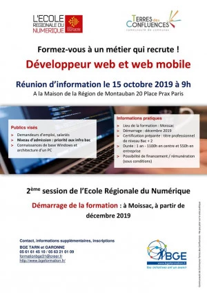 Affiche Formez-vous à un métier qui recrute : développeur web et web mobile