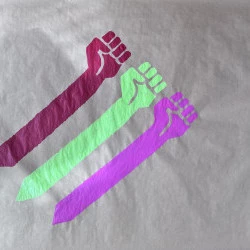 En cas d'effondrement, 2026 - Peinture acrylique sur papier kraft - Série Laboratoire de création sous contrainte — Jour 5