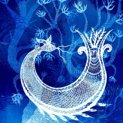 "SAHMERAN" - Dessin imprimé en cyanotype // Dimension : 76 x 56cm // Année 2025 - Ayda-Su Nuroglu 