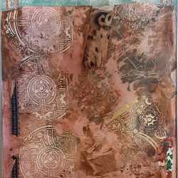 Collage 04 - Papiers collés Khady Paper marouflés – encres – peinture acrylique. Taille : 50 * 70 cm