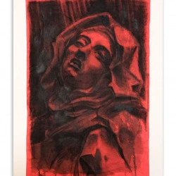 eXtase 2 - Fusain, pastel et encre de chine sur papier de soie - 60 x 80 cm - 2021