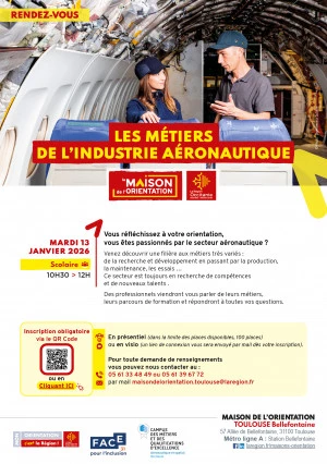 Affiche Les métiers de l'industrie aéronautique (Public jeune)